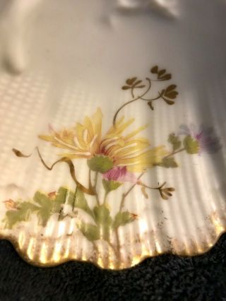 Lovely M Redon Limoges Porcelain Floral Oyster Plate M.  R.  France EUC C1900 3