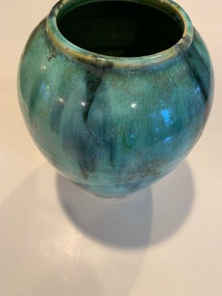 Vintage Brush Mccoy Green Onyx Drip Glaze Vase