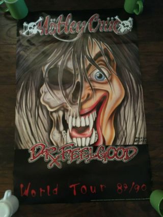 Motley Crue Vintage Rare 1989 /90 Dr.  Feelgood World Tour Poster