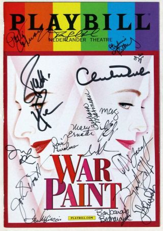 War Paint Full Cast Christine Ebersole,  Patti Lupone Signed Playbill