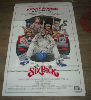 1982 Six Pack 1 Sheet Movie Poster Kenny Rogers Diane Lane Erin Gray Art