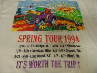Rock T Shirt Authentic Vintage GRATEFUL DEAD SPRING Tour 1994 90s Vtg XL 2