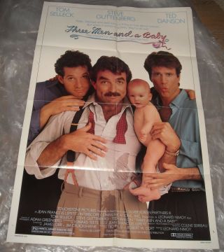 1987 Three Men And A Baby 1 Sheet Movie Poster Selleck Guttenberg Ted Danson