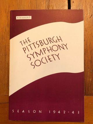 Classical music concert program Heifetz violinist Pittsburgh Symphony 1943 2