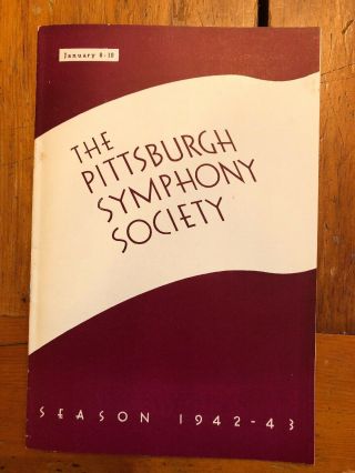 Classical music concert program Rubinstein pianist Pittsburgh Symphony 1943 2