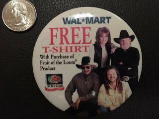 Walmart Fruit Of The Loom Williams/tritt/daniels Promotional Pinback Button