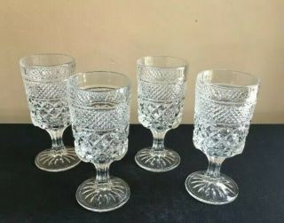 8 Anchor Hocking Wexford Crystal Wine Water Goblet Footed Glasses Clear 5.  5 Oz