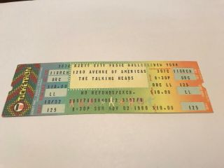 Rare Talking Heads 1980 Concert Ticket