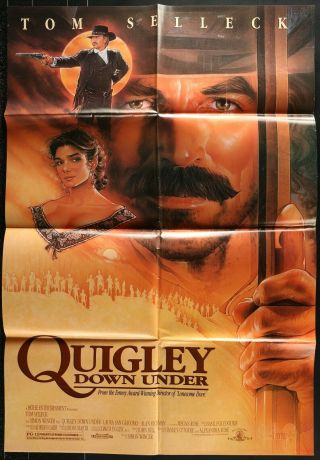 Quigley Down Under Tom Selleck Ff 1990 One Sheet Movie Poster 27 X 40