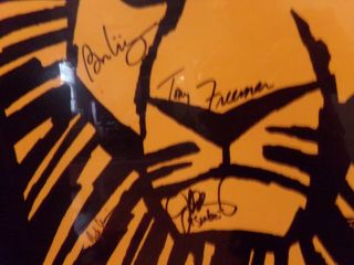 RARE Framed Disney The Lion King Broadway Musical Poster Signed by Cast 2