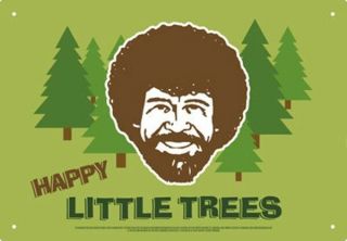 Bob Ross The Joy Of Painting Happy Little Trees Art Image Tin Sign Poster