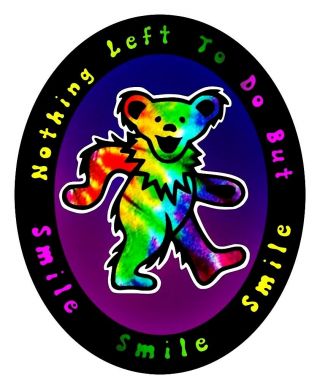 Tie Dye Dancing Bear Vinyl Sticker Decal Hippie Rock N Roll Grateful Dead Yeti