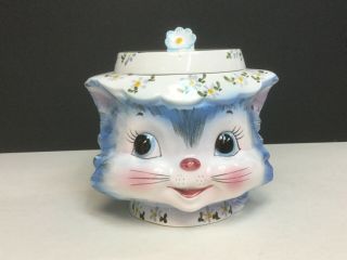 Vintage Lefton Miss Priss Kitty Cat Cookie Jar Ceramic 1502