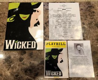 Wicked Souvenir Program,  Playbill & Cast Sheet - Gershwin Broadway Musical