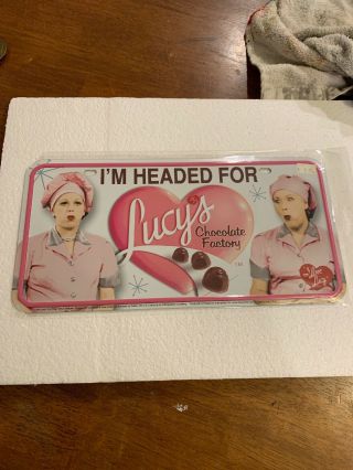 I Love Lucy Metal Collectors License Plate I’m Headed For Chocolate Factory