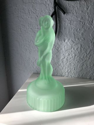 Imperial Glass Figurine,  Bashful Charlotte/venus Rising,  Green Frosted