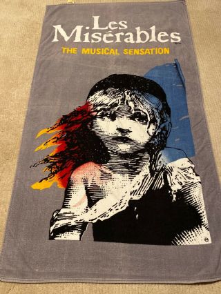 Vintage Les Miserable Beach Towel Hilasal Rare 58 X 32 " Collectible Made Mexico