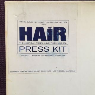 Hair - Rare 1968 Aquarius Theater Press Kit W/photos/bios/press Material/program