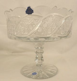Gus Khrustalny Etched Russian Lead Crystal Pedestal Bowl 5cr