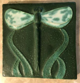 Door Pottery Scott Draves 6 " Arts & Crafts Style Dragonfly Tile (discontinued)