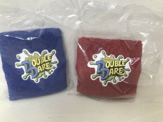 2018 Sdcc Comic Con Double Dare Nickelodeon Sweatband Wrist Band Blue & Red