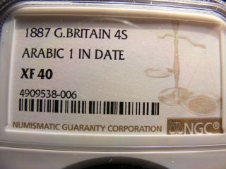 Great Britain 1887 Double Florin,  Km 763,  Arabia 1 In Date,  Ngc Xf - 40