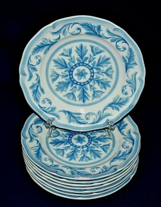 Villeroy & Boch Set Of 8 Casa Azul 8 " Salad Plates Made In Germany Xlnt