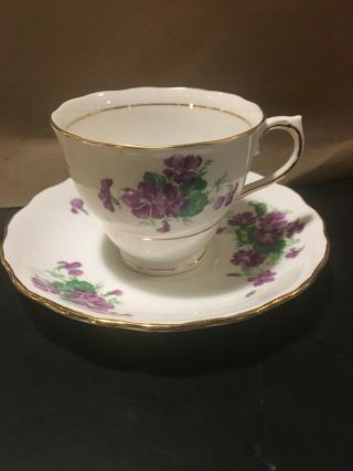 Colclough Bone China Tea Cup,  Saucer Flowers