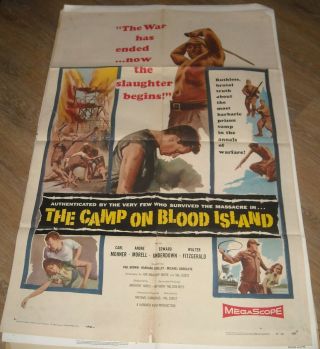 1958 The Camp On Blood Island 1 Sheet Movie Poster Hammer Films Art Horror