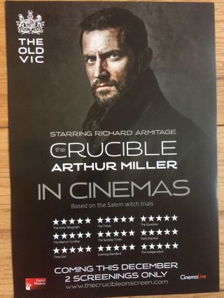 Richard Armitage - The Crucible - Old Vic Theatre Flyer X 1