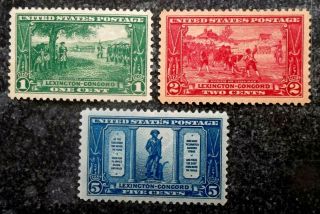 Buffalo Stamps: Scott 617 - 619 Lexington Concord,  Nh/og & Vf,  Cv = $50