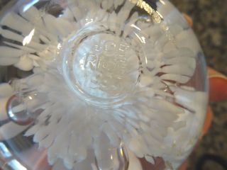 1993 JOE RICE Art Glass WHITE Trumpet Flower Paperweight White Center 3