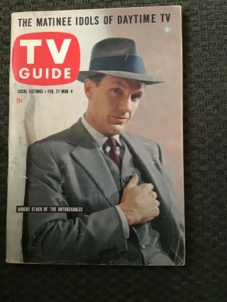 1960 Nyc Ed Tv Guide (vg) Robert Stack The Untouchables Shirley Knight