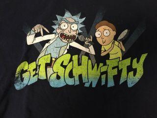 Rick And Morty Adult Swim Get Schwifty Black T - Shirt Xl