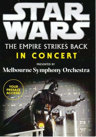Star Wars - The Empire Strikes Back In Concert Mso Melbourne Promo Postcard 2018