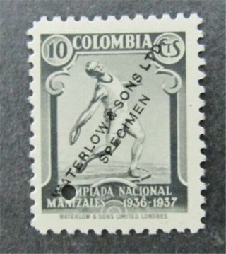 Nystamps Colombia Waterlow Color Proof Stamp Og Nh Only 100 Exist.