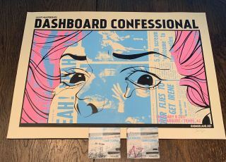 Dashboard Confessional • Tour Poster & Backstage Pass • Rare Rock Emo Art Set