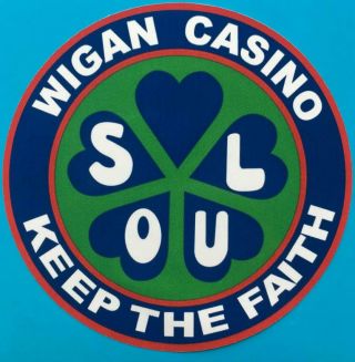 Northern Soul Record Box Sticker - Wigan Casino - Keep The Faith