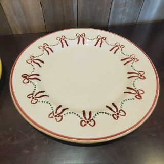 Nicholas Mosse Ireland Pottery Swag And Bow Ribbons 11 " Dinner Plate