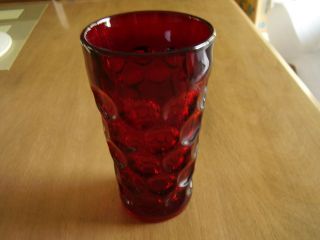 Imperial Glass Provincial Red (ruby) 6 " Flat Iced Tea Glass.