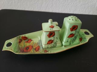Royal Winton Grimvades Poppies Design Hand Painted Porcelain Set England