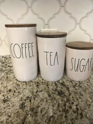 Rae Dunn Coffee,  Sugar,  Tea Cellars Canister Set Of 3