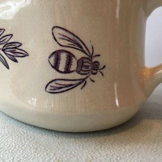 Tammis Keefe Shaving Mug Scuttle Purple Ironstone Honey Bee W Adams Sons England 2