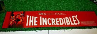 Rare 5 X 25 Disney The Incredibles Movie Mylar Theater Marquee Poster