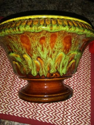 Vintage Royal Haeger Green/root Beer Brown Pottery Planter/decorative Bowl