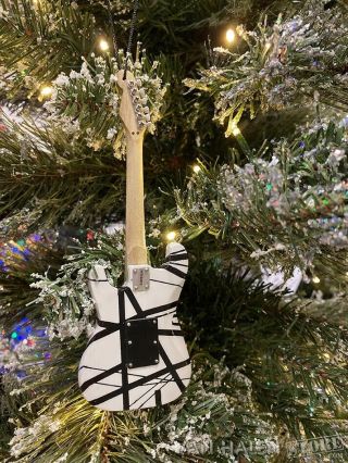 EVH White & Black Mini Guitar Ornament,  Eddie Van Halen Christmas Tree 2