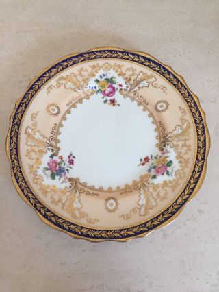 Cauldon England Hand Painted & Gilt Porcelain Plate For Tiffany & Co.  Ny