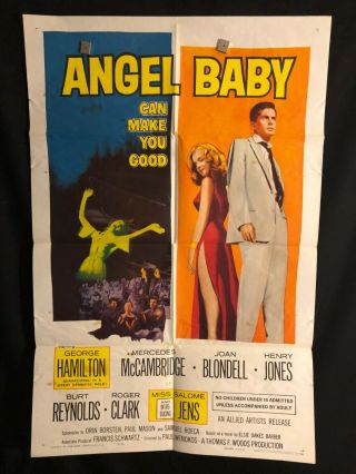 Angel Baby 1961 One Sheet Movie Poster Noir,  Crime Joan Blondell George Hamilton