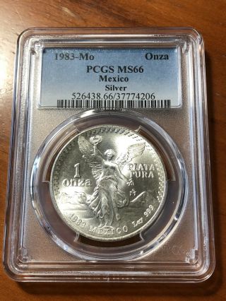 Mexico 1983 - Mo 1 Oz Silver Onza Libertad - Pcgs Ms66