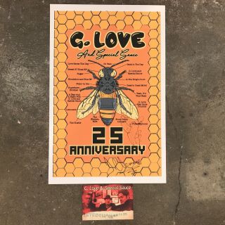 G.  Love And Special Sauce Signed Concert Poster After Show Pass Autograph